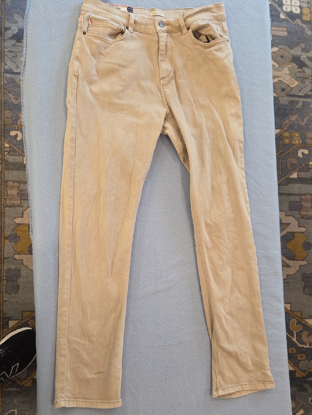 Marine Layer Men's 5 Pocket Jea Stylr Khaki Athletic-Fit Pants (32/32)